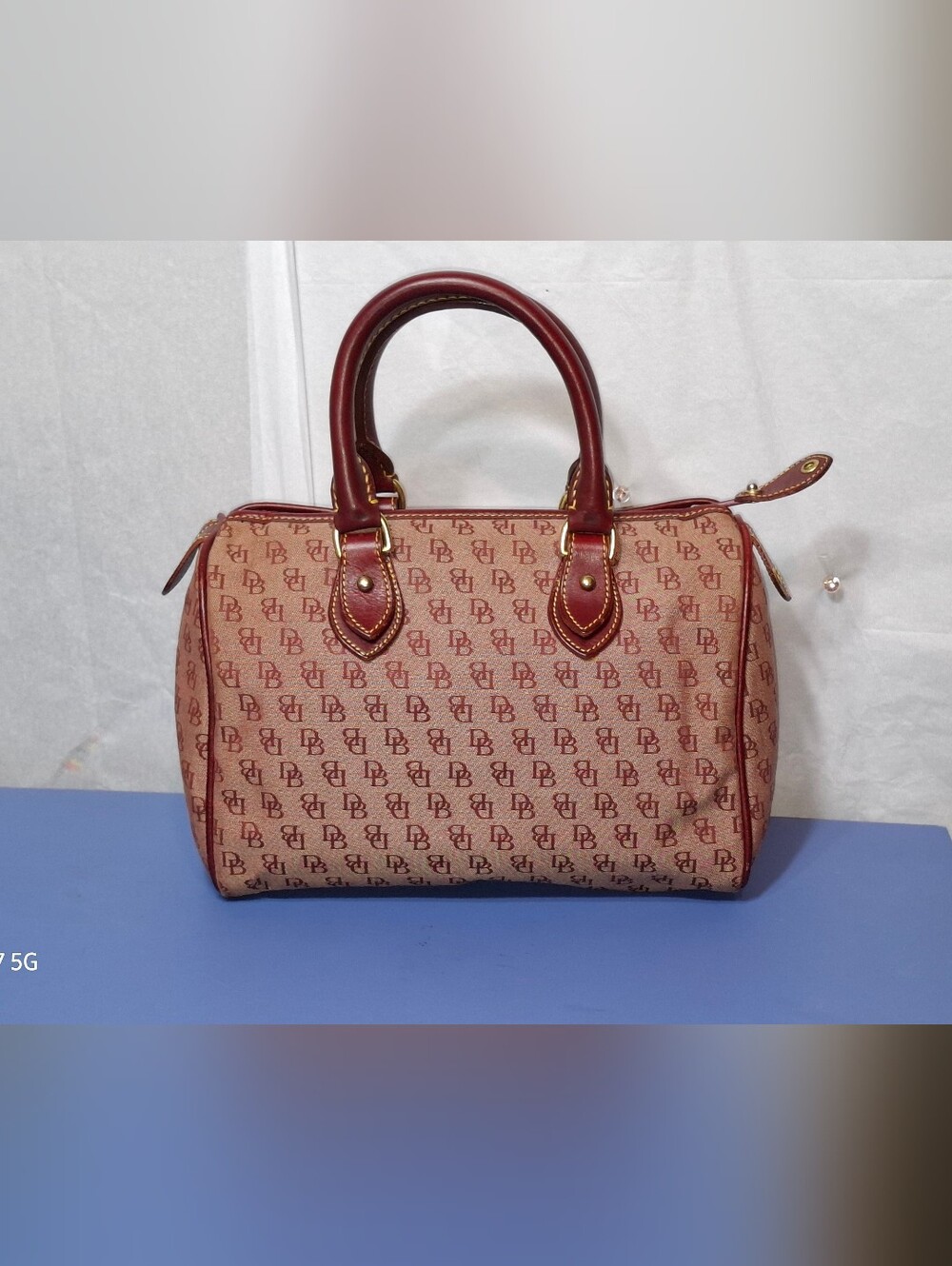 Vintage Dooney & Bourke Signature Monogram Barrel Satchel- EUC